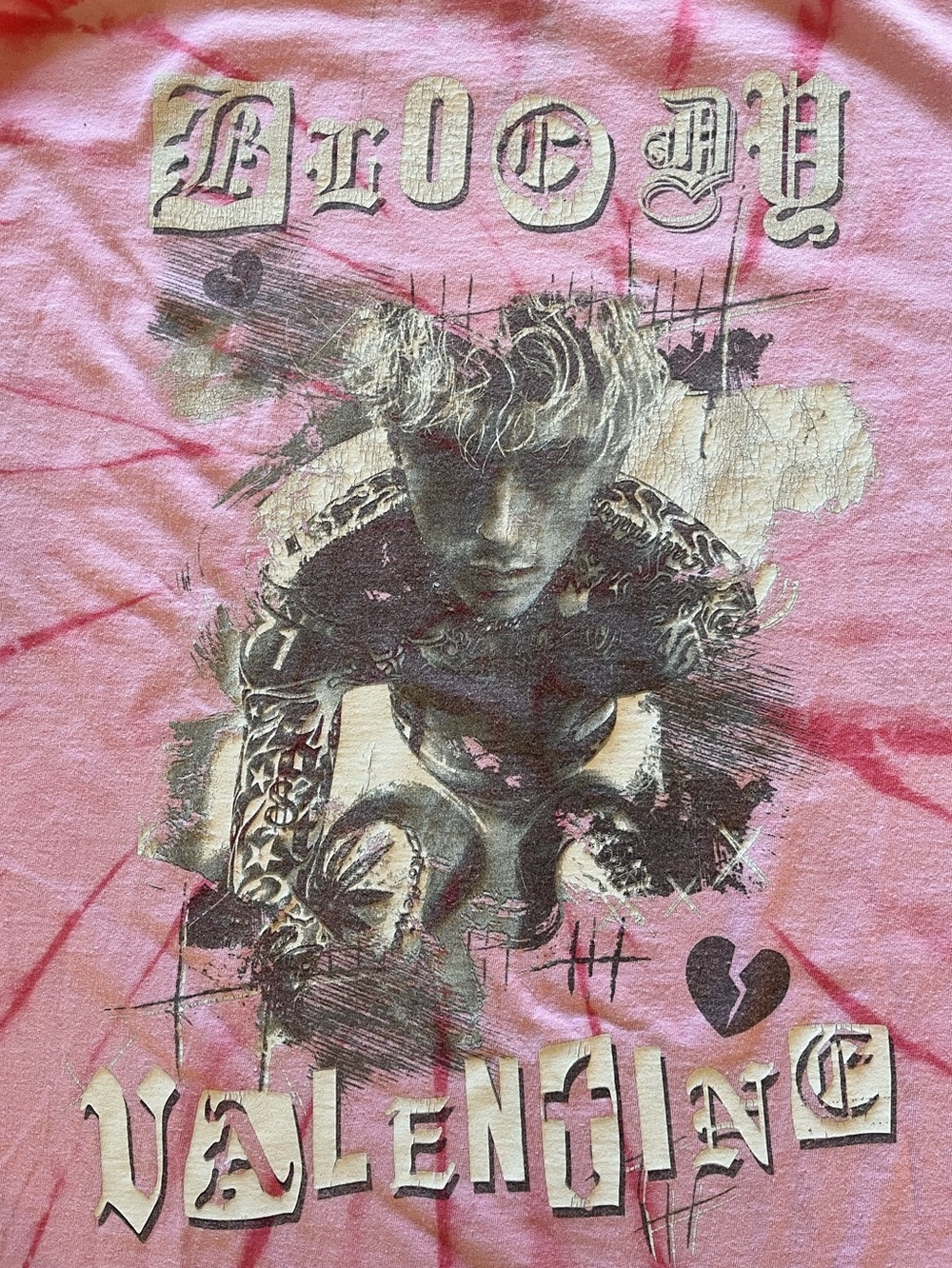 Machine Gun Kelly (MGK) 2020 Bloody Valentine Tie-dye Graphic Tee - Pink